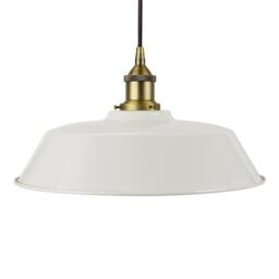 SE Home Pale Grey Chancery Pendant Light - Matt Antique Brass - Black Round