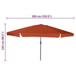 Berkfield Home Garden Parasol 39.5 x 24.5 inches Terracotta - thumbnail 7