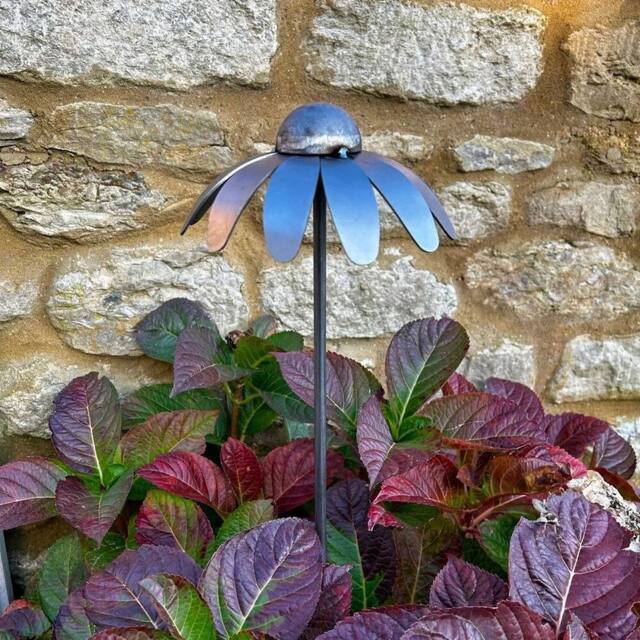 Poppyforge 1 Feet Cone Flower Plant Pin (Pack of 3) - Bare Metal/Ready to Rust in Metallics - image 1