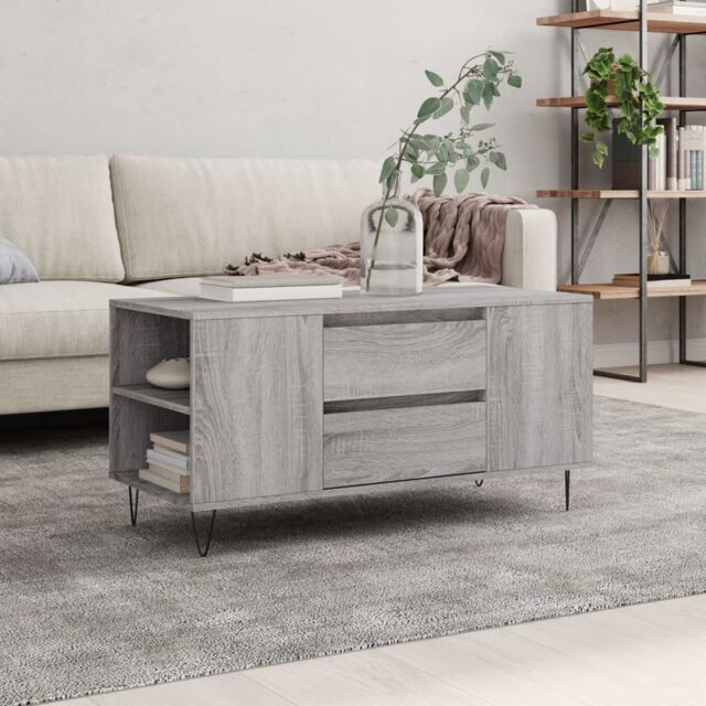 Berkfield Home Coffee Table Grey Sonoma 102x44.5x50 cm Engineered Wood - image 1