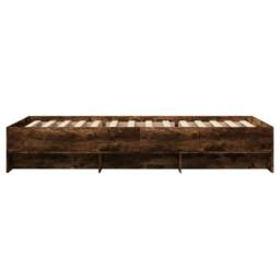 Berkfield Home Bed Frame without Mattress Smoked Oak 100x200 cm Engineered Wood in Brown - thumbnail 6