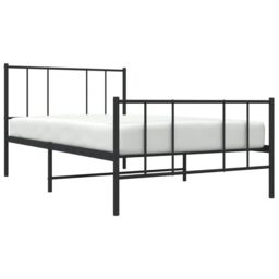 Berkfield Home Metal Bed Frame with Headboard & Footboard Black 90x190 cm Single - thumbnail 3