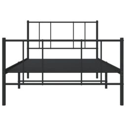 Berkfield Home Metal Bed Frame with Headboard & Footboard Black 90x190 cm Single - thumbnail 6