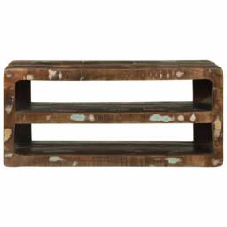 Berkfield Home TV Cabinet 80x32x36 cm Solid Wood Reclaimed in Brown - Size: 80 x 32 x 36 cm - thumbnail 3