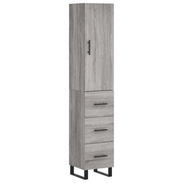 Berkfield Home Highboard Grey Sonoma 34.5x34x180 cm Engineered Wood - image 1