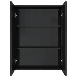 Berkfield Home Durable Bathroom Mirror Cabinet 60x15x75 cm MDF Shining Black - Size: 60 x 15 x 75 cm