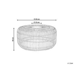 Wyld and Coco Rattan Round Coffee Table 85cm Handmade Beige - thumbnail 3