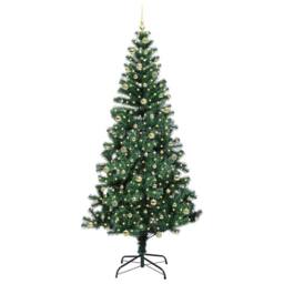 Berkfield Home Artificial Pre-lit Christmas Tree Green 240 cm PVC & Metal - thumbnail 3