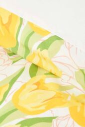 Homescapes Yellow Tulips Digitally Printed Cotton Duvet Cover Set - Size: Super King - thumbnail 2