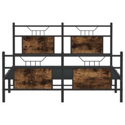 Berkfield Home Bed Frame without Mattress Smoked Oak 140x200 cm Engineered Wood in Brown - thumbnail 6