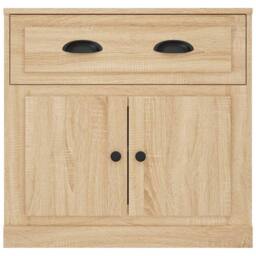 Berkfield Home Sideboard Sonoma Oak 70x35.5x67.5 cm Engineered Wood in Light Tan - thumbnail 6