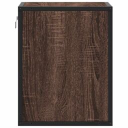 Berkfield Home Wall-mounted Bedside Cabinet Brown Oak 40x31x39.5 cm - thumbnail 6