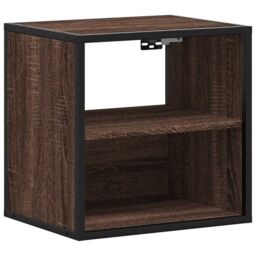 Berkfield Home Wall-mounted Bedside Cabinet Brown Oak 40x31x39.5 cm - thumbnail 2