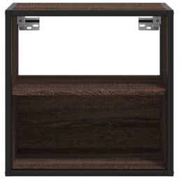 Berkfield Home Wall-mounted Bedside Cabinet Brown Oak 40x31x39.5 cm - thumbnail 5