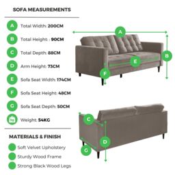 FurnitureboxUK Jade 3-Seater Soft Touch Velvet Sofa With Solid Wood Frame in Burnt Orange - thumbnail 5