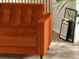 FurnitureboxUK Jade 3-Seater Soft Touch Velvet Sofa With Solid Wood Frame in Burnt Orange - thumbnail 3