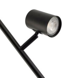 Happy Homewares LED Double Spot Black Metal Floor Lamp with Foot Switch & Adjustable Heads - thumbnail 5
