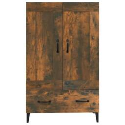 Berkfield Home Highboard Smoked Oak 70x31x115 cm Engineered Wood in Brown - Size: 70 x 31 x 115 cm - thumbnail 6