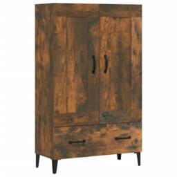 Berkfield Home Highboard Smoked Oak 70x31x115 cm Engineered Wood in Brown - Size: 70 x 31 x 115 cm - thumbnail 2