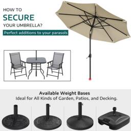 Living and Home Aamorah 4 Seater Garden Dining Set With Umbrella in Black - thumbnail 9