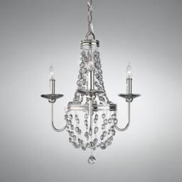 Netlighting Malia Chandelier 3 Light Polished Nickel Finish E14 in Grey - thumbnail 2