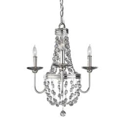 Netlighting Malia Chandelier 3 Light Polished Nickel Finish E14 in Grey - thumbnail 1