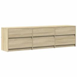 Berkfield Home TV Cabinet with LED Sonoma Oak 180x34x50 cm Engineered Wood in Brown - Size: 180 x 34 x 50 cm - thumbnail 3