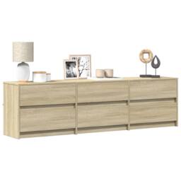 Berkfield Home TV Cabinet with LED Sonoma Oak 180x34x50 cm Engineered Wood in Brown - Size: 180 x 34 x 50 cm - thumbnail 1