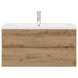 Berkfield Home Sink Cabinet with Built-in Basin & Faucet Artisan Oak in Brown - thumbnail 6