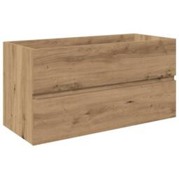 Berkfield Home Sink Cabinet with Built-in Basin & Faucet Artisan Oak in Brown - thumbnail 4