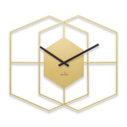 Acctim Addison Large Wall Clock Quartz Hexagonal Geometric Painted Metal 55cm in Bronze