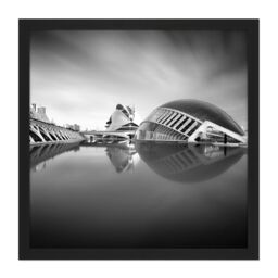 "Artery8 Wall Art Print Warby City Arts Sciences Valencia Photo Cityscape Square Framed Picture 16X16 Inch in Black - Size: W16"" x H16""" - thumbnail 1