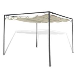Berkfield Home Garden Gazebo with Retractable Roof Canopy in Beige - thumbnail 1