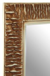 Orsina Zelma Champagne Finish Ridged Wall Mirror in Silver - thumbnail 3