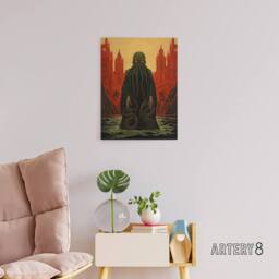 "Artery8 Yog Sothoth Lovecraft Cthulhu Concept Canvas Wall Art Print in Red - Size: W18"" x H24""" - thumbnail 3