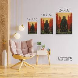 "Artery8 Yog Sothoth Lovecraft Cthulhu Concept Canvas Wall Art Print in Red - Size: W18"" x H24""" - thumbnail 4