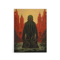 "Artery8 Yog Sothoth Lovecraft Cthulhu Concept Canvas Wall Art Print in Red - Size: W18"" x H24""" - thumbnail 1