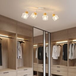 COMELY White Wooden Ceiling Lights E27 4-Arm LED 350° Swivel Spotlight - thumbnail 6