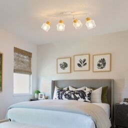 COMELY White Wooden Ceiling Lights E27 4-Arm LED 350° Swivel Spotlight - thumbnail 3