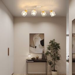 COMELY White Wooden Ceiling Lights E27 4-Arm LED 350° Swivel Spotlight - thumbnail 7
