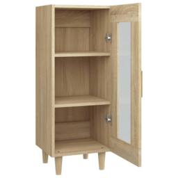 Berkfield Home Sideboard Sonoma Oak 34.5x34x90 cm Engineered Wood in Brown - thumbnail 8