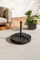 Living and Home HDPE Water-or-Sand-Filled Umbrella Base Cantilever Parasol Stand in Black - thumbnail 1