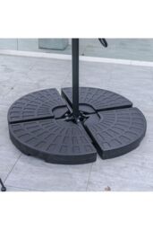 Living and Home HDPE Water-or-Sand-Filled Umbrella Base Cantilever Parasol Stand in Black - thumbnail 3