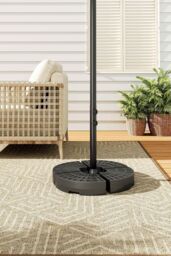 Living and Home HDPE Water-or-Sand-Filled Umbrella Base Cantilever Parasol Stand in Black - thumbnail 2
