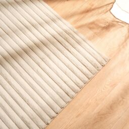 OHS Faux Fur Rug Ribbed Mat Luxury Carpet Anti Slip Runner in Natural - Size: 160 cm x 230 cm - thumbnail 5