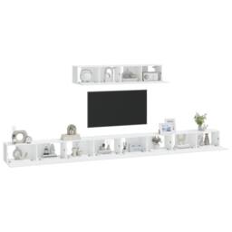 Berkfield Home Classic 4 Piece TV Cabinet Set White Engineered Wood - thumbnail 7