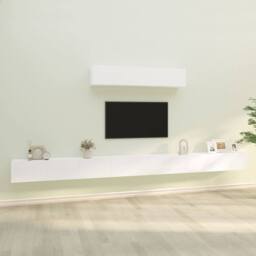 Berkfield Home Classic 4 Piece TV Cabinet Set White Engineered Wood - thumbnail 2