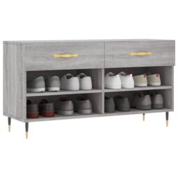 Berkfield Home Shoe Bench Grey Sonoma 102x35x55 cm Engineered Wood - Size: 102 x 35 x 55 cm - thumbnail 3