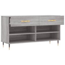 Berkfield Home Shoe Bench Grey Sonoma 102x35x55 cm Engineered Wood - Size: 102 x 35 x 55 cm - thumbnail 5