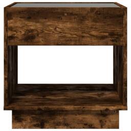 Berkfield Home Decorative Coffee Table with Infinity LED Smoked Oak 50x50x50 cm in Brown - Size: 50 x 50 x 50 cm - thumbnail 6